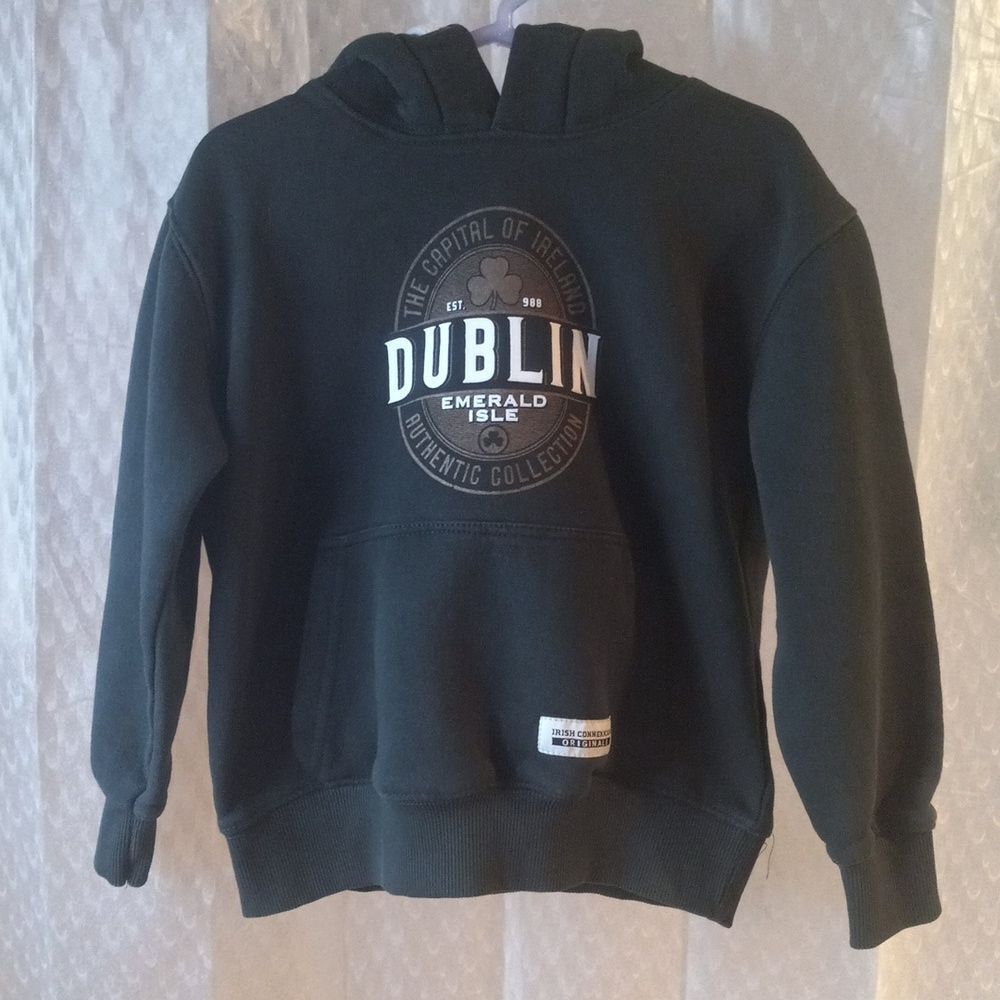 Irish Connexxion kids Dublin Emeral Isle Forest Green Hoodie Size 3-4
